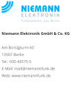 Niemann Elektronik GmbH & Co. KGAm Borsigturm 60 13507 Berlin Tel.: 030 43575 0 E-Mail: mail@niemannfunk.de Web: www.niemannfunk.de