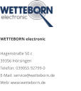 WETTEBORN electronic Hagenstraße 50 c 39356 Hörsingen Telefon: 039055 92799-0 E-Mail: service@wetteborn.de Web: www.wetteborn.de