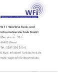 W F I  Wireless Funk- und Informationstechnik GmbHMercatorstr. 36 b 46485 Wesel Tel.: 0281 300 240-0 E-Mail: info@wfi-funktechnik.de Web: www.wfi-funktechnik.de   